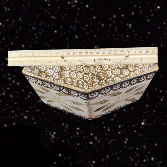 Temptations Ovenware by Tara Heart Shaped Green Bowl Old World 1QT FKI CERAMIC - Picture 4 of 10